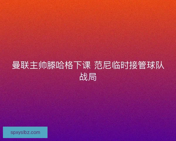曼联主帅滕哈格下课 范尼临时接管球队战局